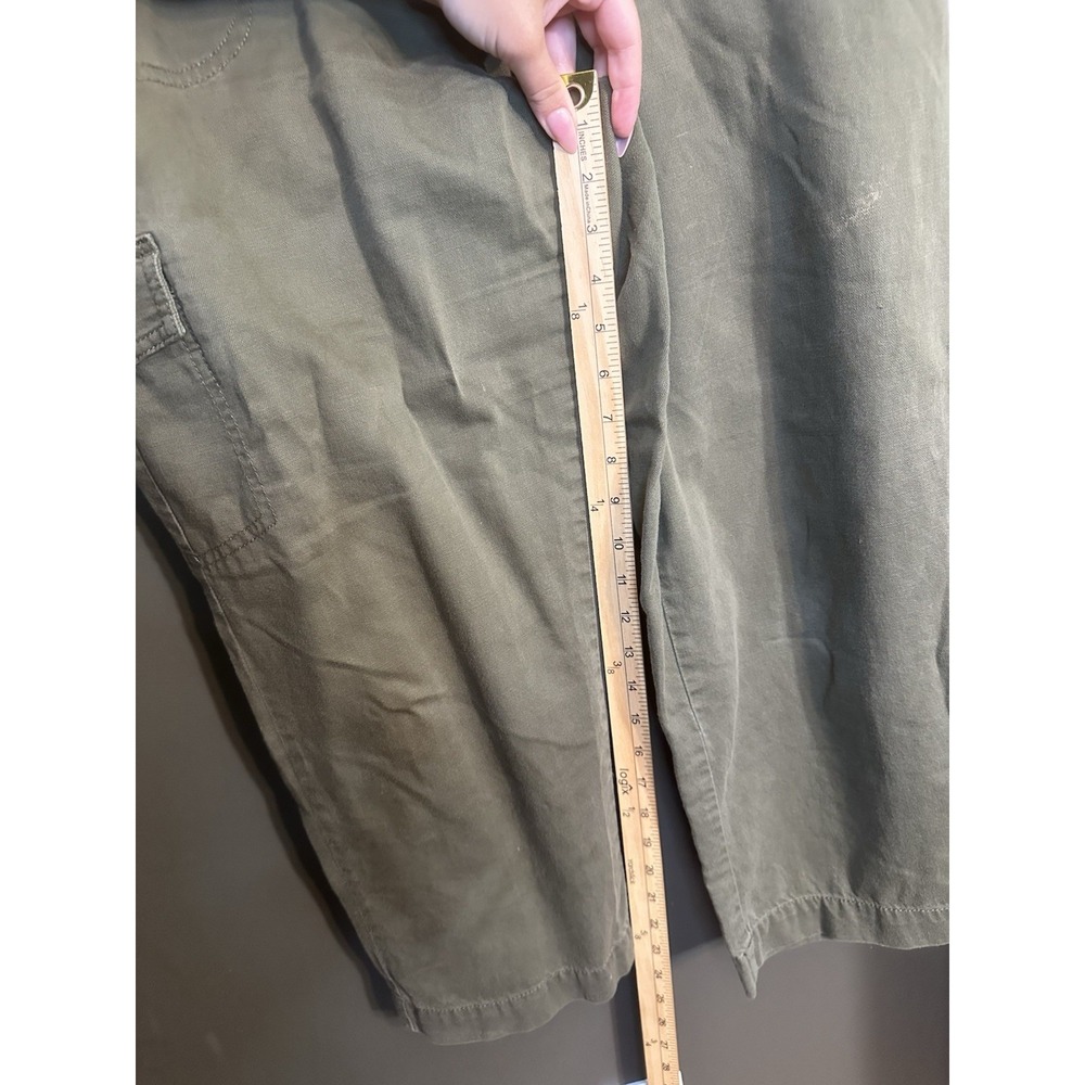 FLAWED Talbots Super Soft Green Cargo Pants 12 Cotton Blend - Picture 10 of 12
